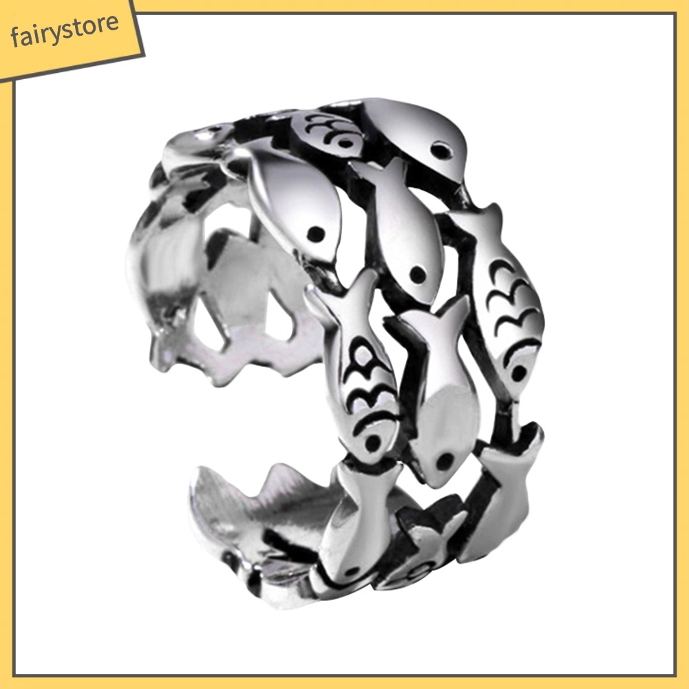 Nhẫn Hở Mạ Bạc Hình Cá Xinh Xắn Cho Nữ