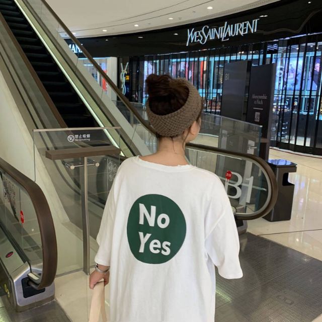 Áo thun tay lỡ No Yes.