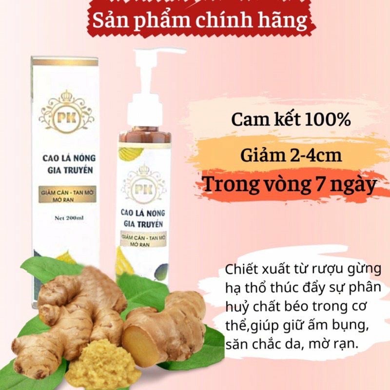 Bộ cao lá nóng gia truyền tan mỡ bụng hàng chính hãng