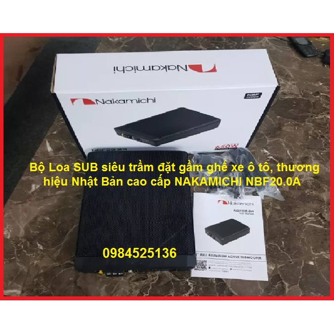 Bộ Loa SUB siêu trầm đặt gầm ghế xe ô tô, thương hiệu Nhật Bản cao cấp NAKAMICHI NBF20.0A 650W - Loa Siêu trầm oto
