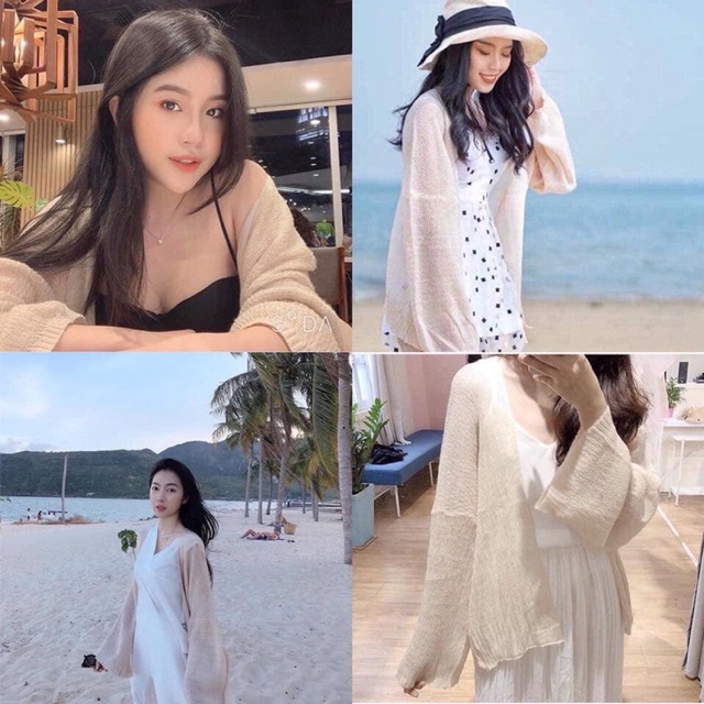 Áo cardigan dệt kim mỏng_Áo choàng đi biển