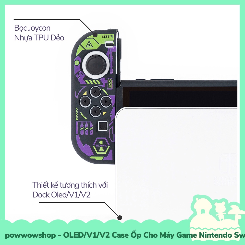[Sẵn VN - Hỏa Tốc] Oled/V1/V2 Set Phụ Kiện Case Ốp, Kính Cường Lực Nintendo Switch Phong Cách Shin Seiki Evangelion
