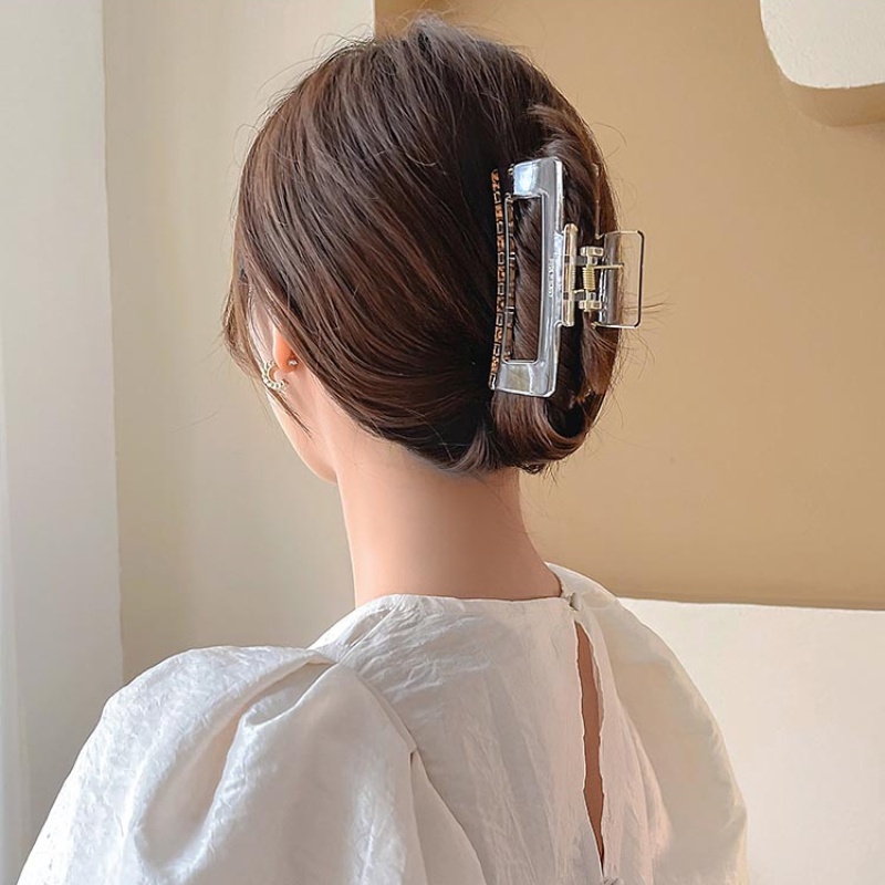 Kẹp Tóc Càng Cua Acrylic Trong Suốt Kiểu Hình Học Đơn Giản Thời Trang Hàn Quốc Cho Nữ