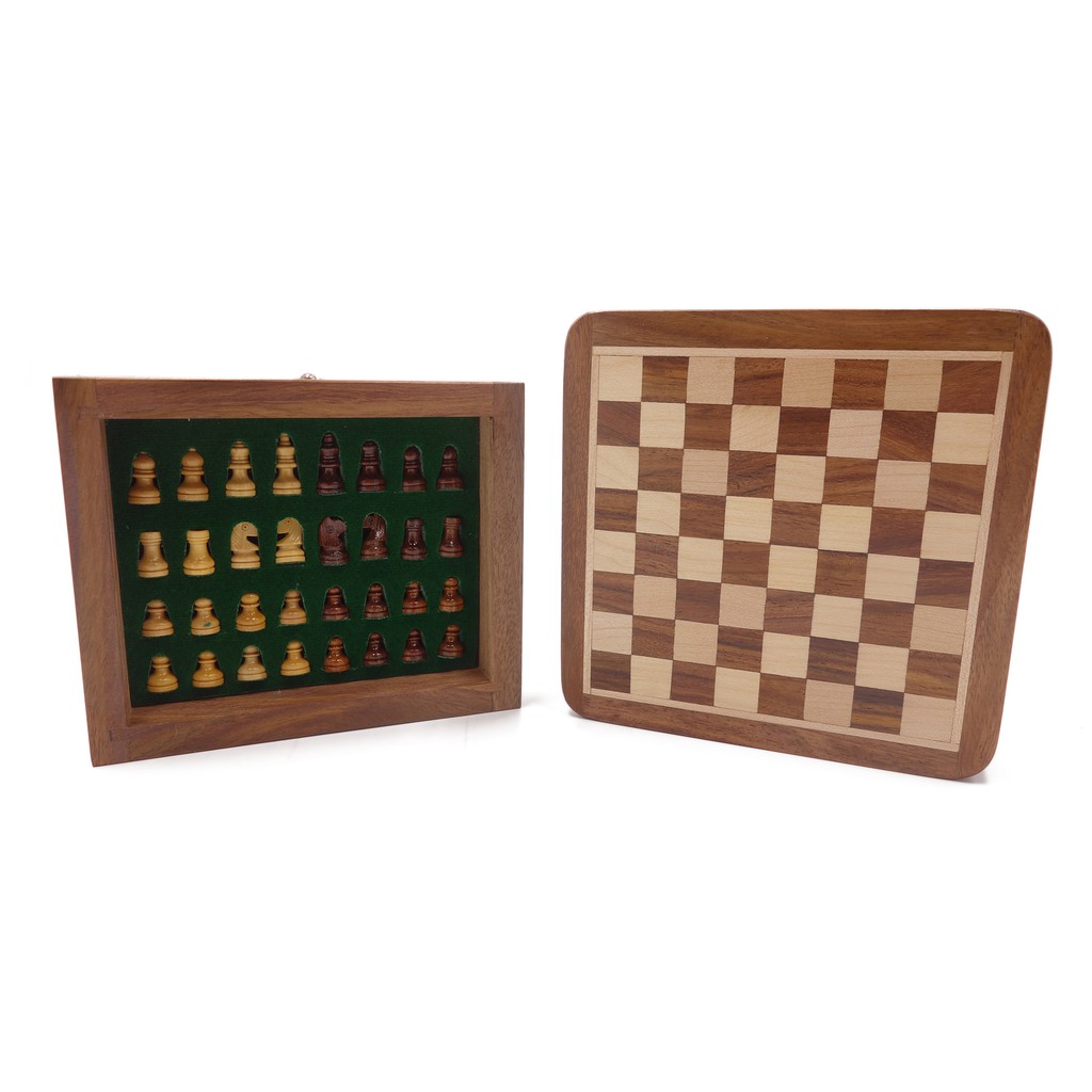 Bộ cờ vua mini handmade bằng gỗ tự nhiên Indian Rosewood