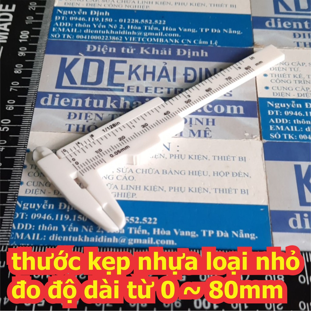 thước kẹp nhựa loại nhỏ đo độ dài từ 0 ~ 80mm kde7171