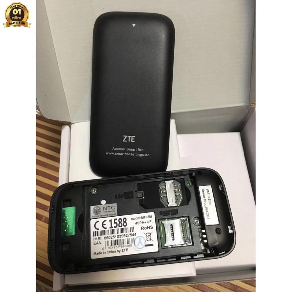 Bộ Phát Wifi Di Động từ Sim 3G/4G ZTE MF65 Smart bro (Bền nhất thị trường)