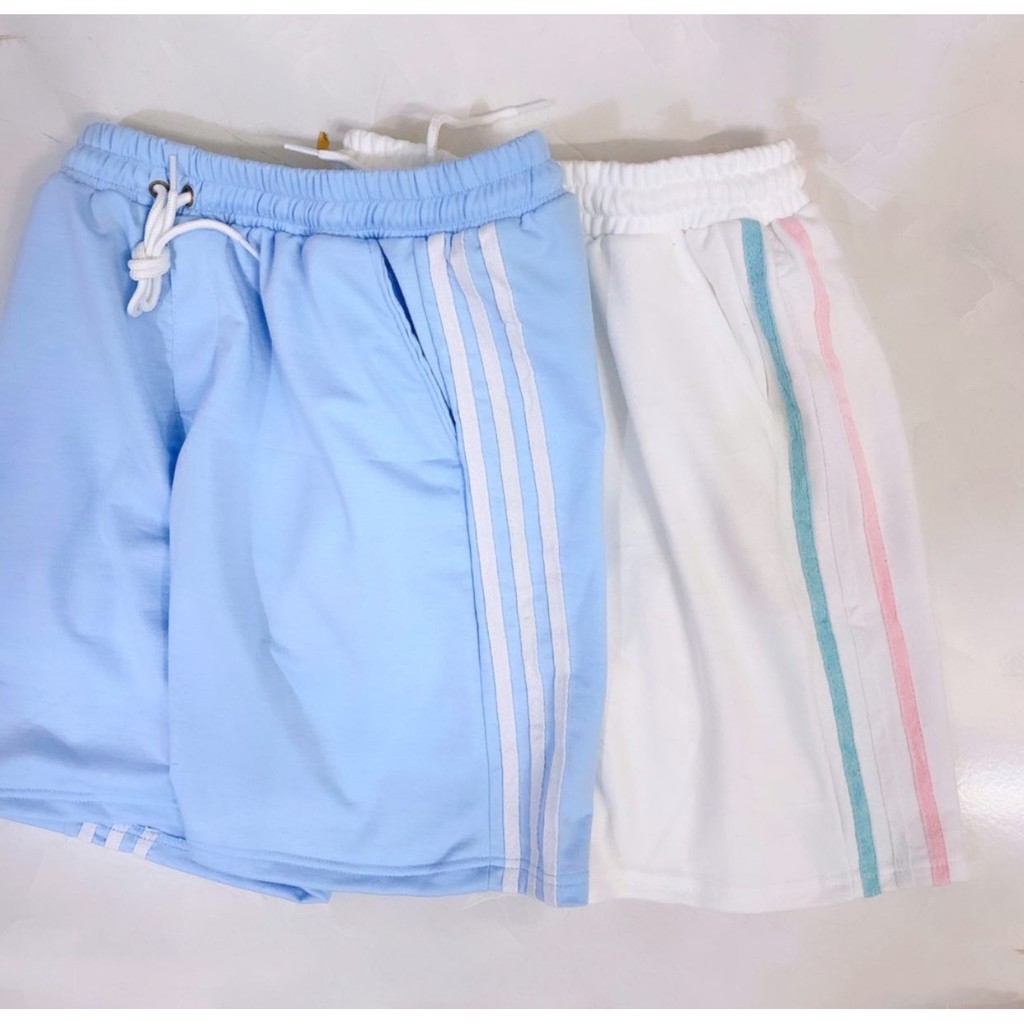 Quần Short đùi thun da cá cotton Boin store Phối Sọc 3 Line Color Unisex (3 Màu) FREESHIP