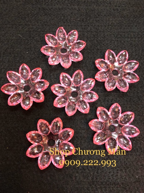100G Bông Đúc 8 Cánh Pha Lê Nhựa 38mm Giá Sỉ
