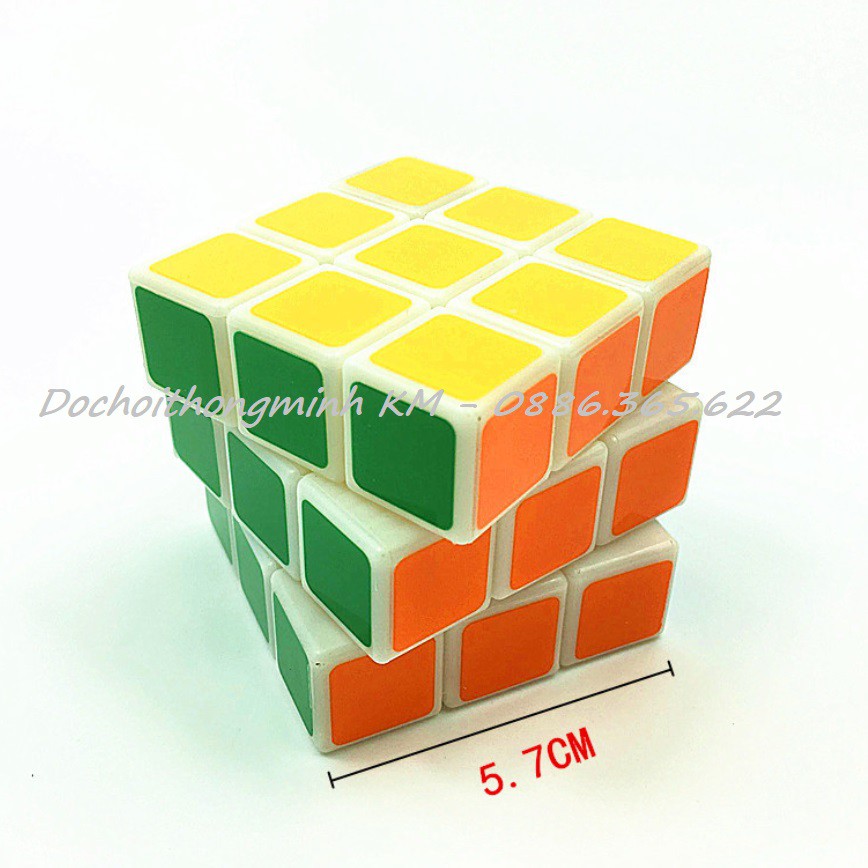 Rubik 3x3 viền trắng + TẶNG móc khóa rubik - Đồ chơi Rubik 3 tầng Khối Lập Phương Rubik