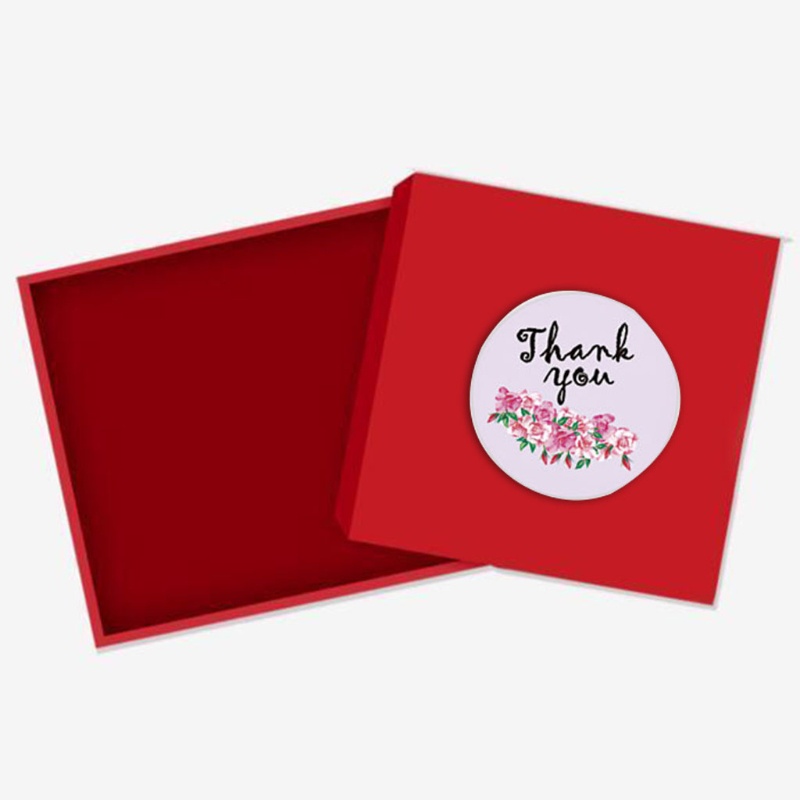 Cuộn 500 miếng dán hình tròn in chữ thank you dùng trang trí hộp quà tiện lợi
