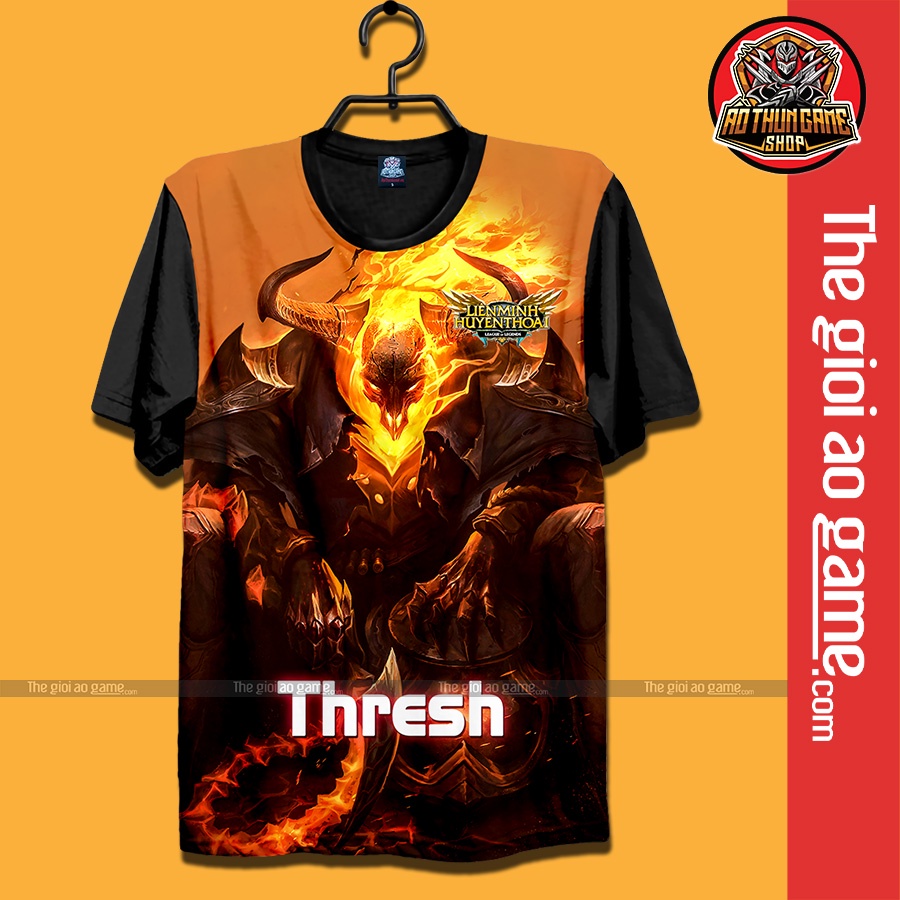 Áo LMHT , Áo Thun Liên Minh Huyền Thoại Thresh Cao Bồi Unisex Nam Nữ Tay Ngắn Forn Rộng Vải / Thegioiaogame.com