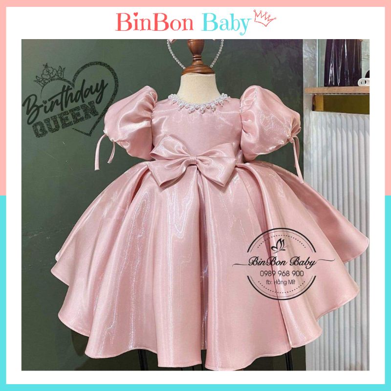 Váy công chúa cho bé BinBon Baby, đầm công chúa tay bồng cho bé gái