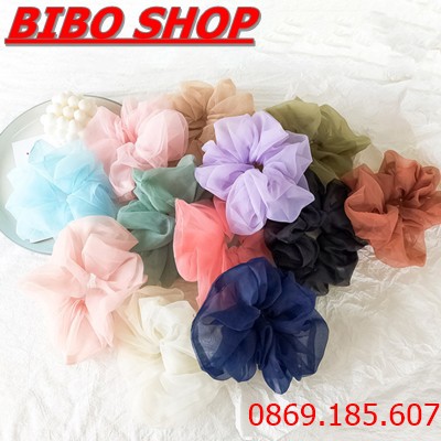 Cột Tóc Siêu Xinh Vải Lưới Voan Kính - Dây Buộc Tóc Nữ Vải Voan Kính Thời Trang Hàn Quốc