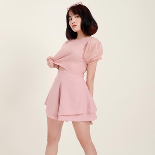 Áo croptop tay phồng 3 màu