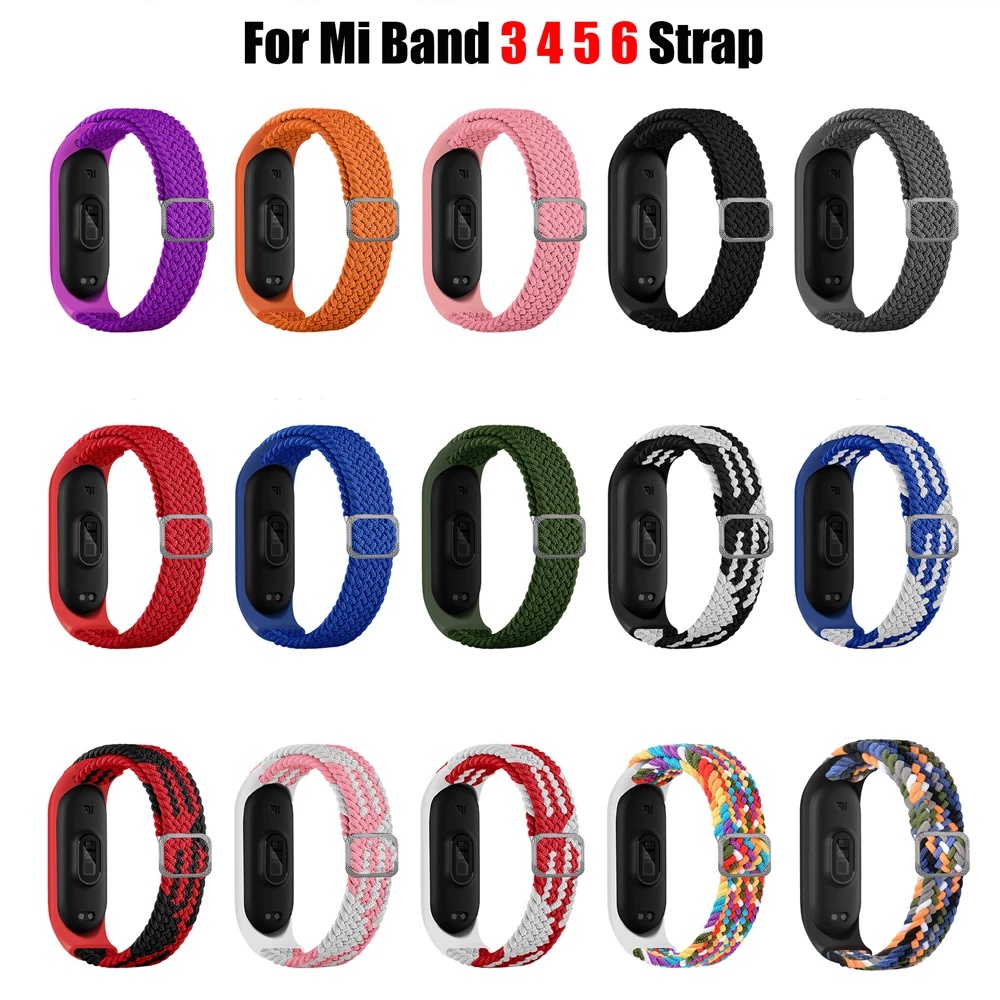 Dây Đeo Sợi Nylon Thoáng Khí Cho Đồng Hồ Thông Minh Xiaomi Mi Band 7 6 5 4 3