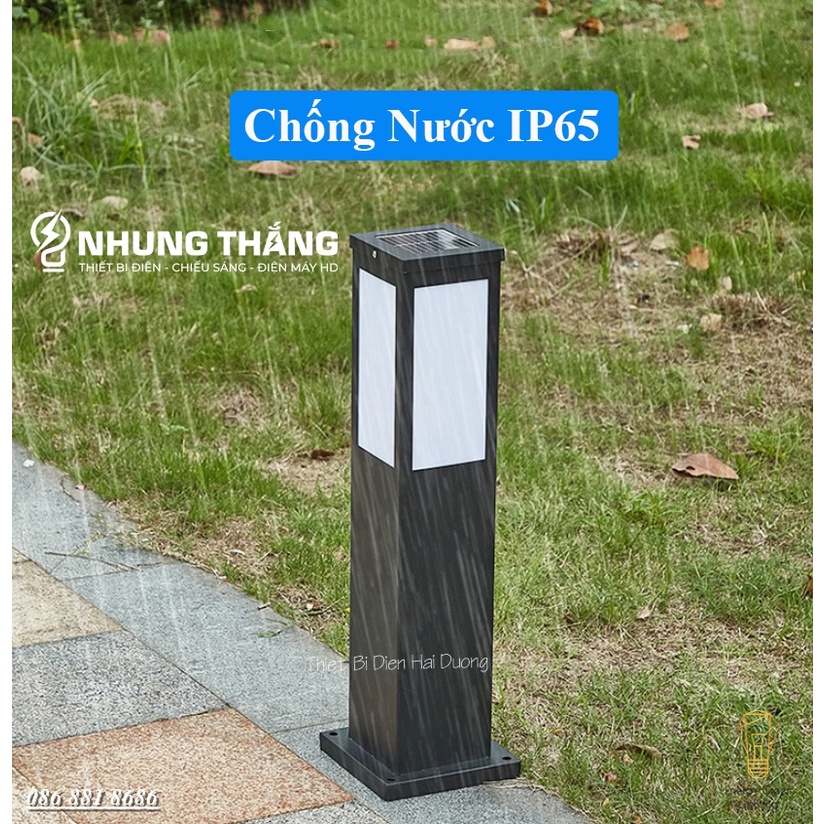 Đèn Cột Sân Vườn DSV-813 Chống Nước - Chiều Cao 60cm -  Sử Dụng Điện Và Dùng Năng Lượng Mặt Trời - Tặng Kèm Bóng Led