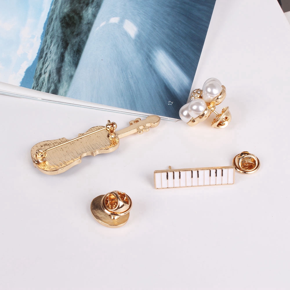 Bộ 4 ghim cài áo hình nốt nhạc/đàn violin/piano