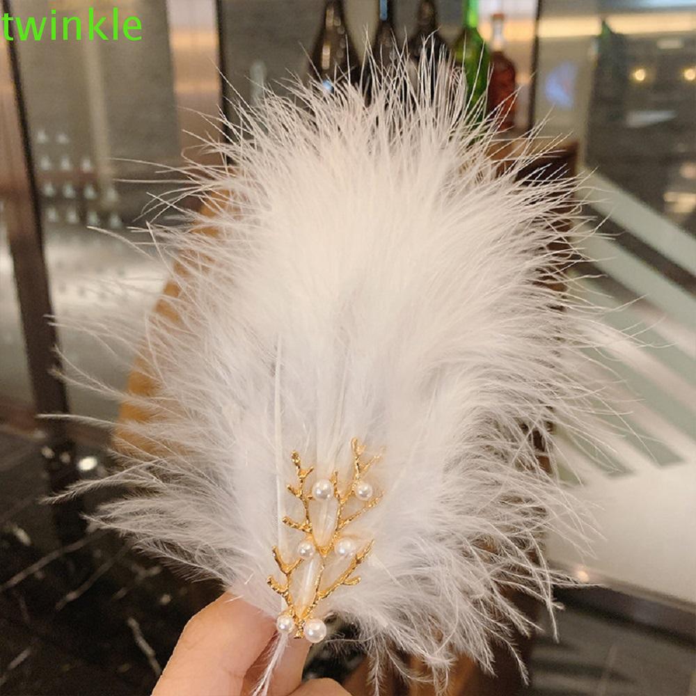 Kẹp tóc phối lông vũ thời trang dành cho nữ