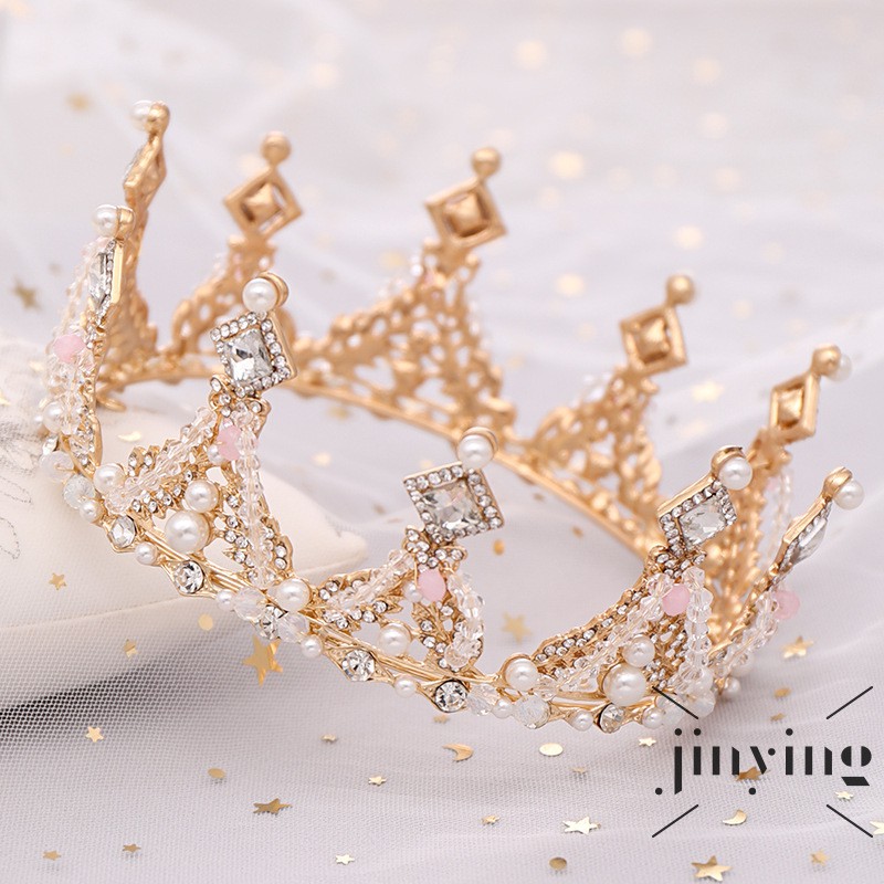 GETNOIVAS Vương miện cài tóc cô dâu đính đá thời trang