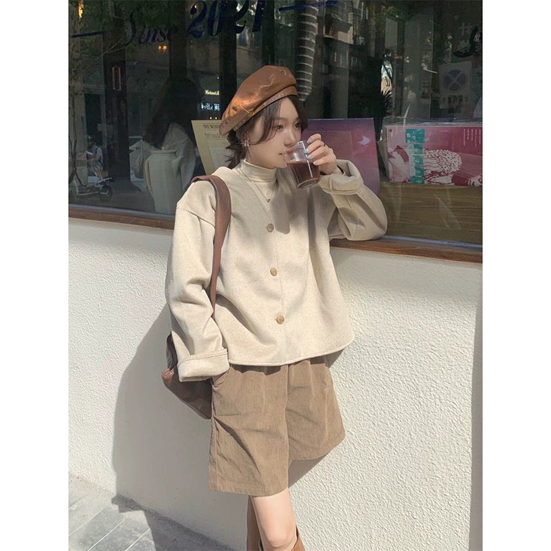 Áo Cardigan Dạ Lông Thỏ Cổ Tym Hàng Quảng Châu M8129