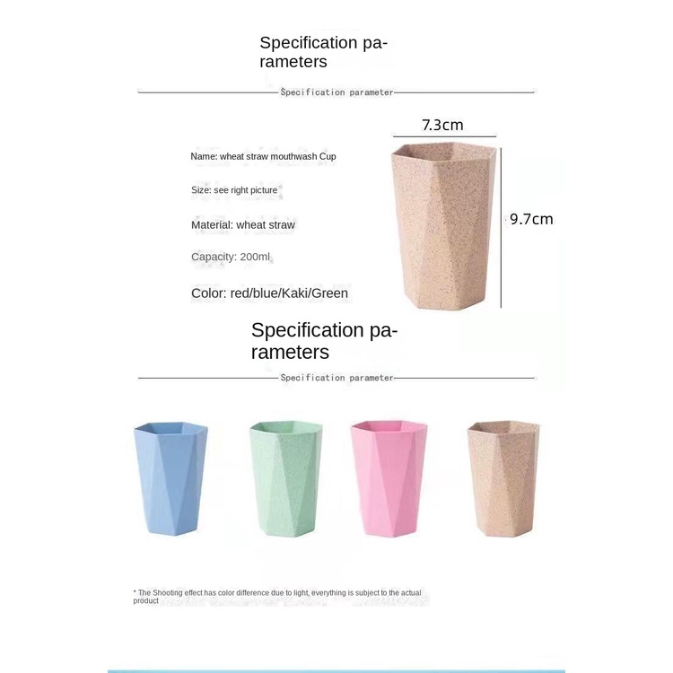 Cốc Đánh Răng Bằng Lúa Mạch Thiết Kế Hình Kim Cương Sáng Tạo