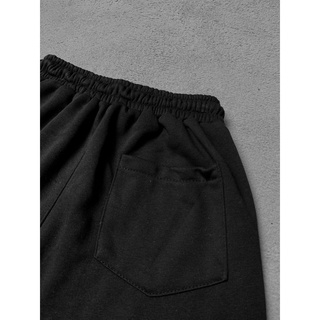 QUẦN SHORT NỈ BASIC TRƠN ĐEN FORM RỘNG UNISEX NAM NỮ