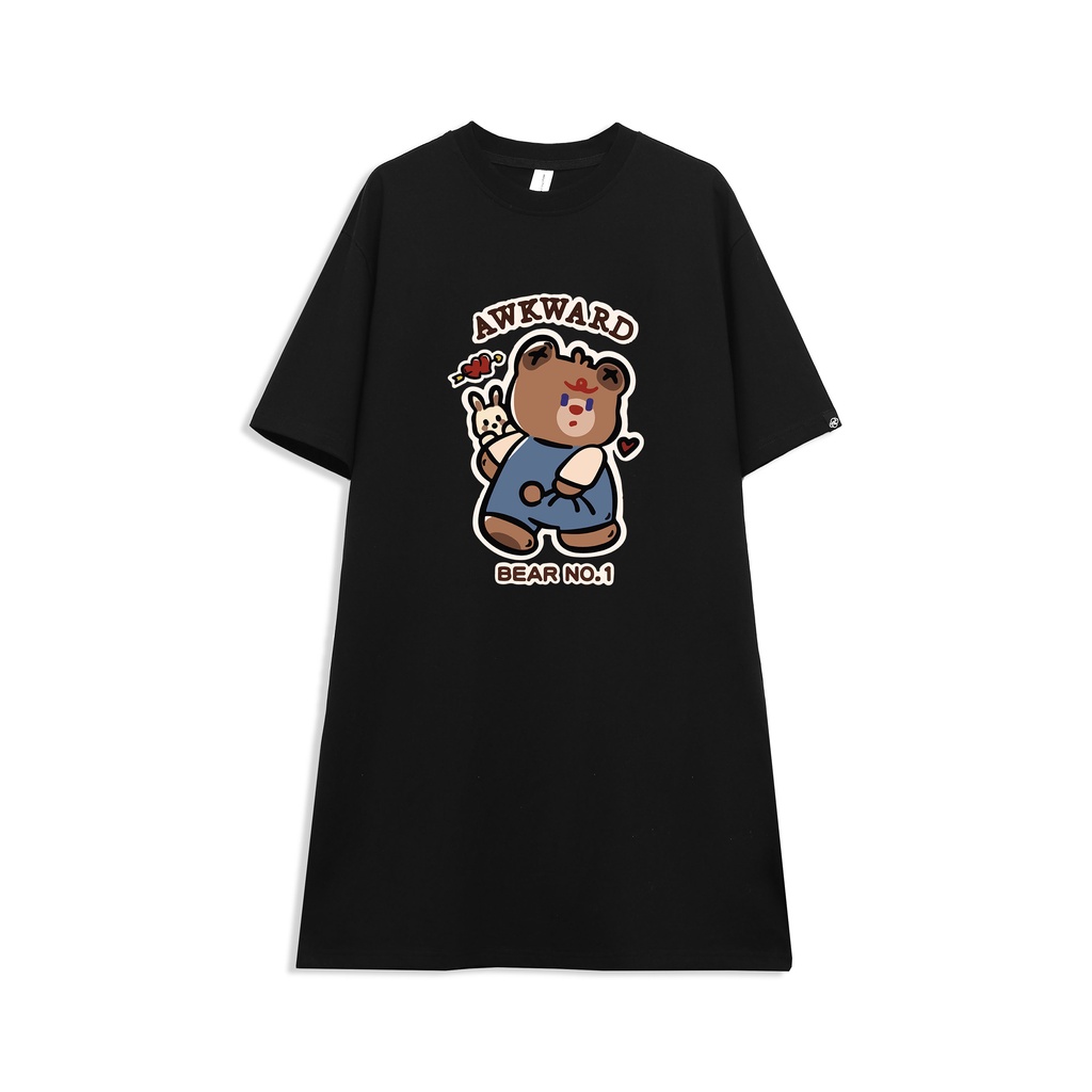 Đầm suông dài tay lỡ vintage nữ cổ tròn chất cotton bigsize DT023 Miucho in hình hoạ tiết