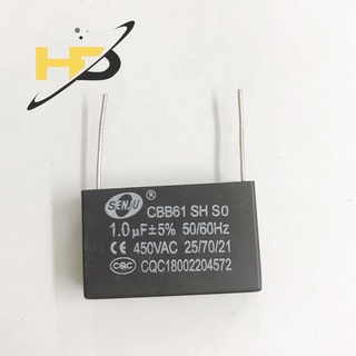 Linh kiện điện tử, tụ quạt 1uf 450vac chân hàn mạch pcb cbb61