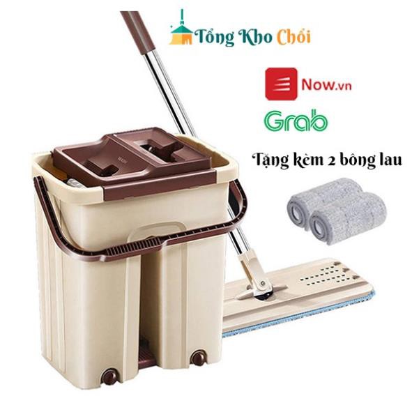 Cây Lau Nhà, Chổi Tự Vắt Thông Minh 360 Độ Kèm Thùng Tặng Kèm 1 Bông Lau Thay Thế