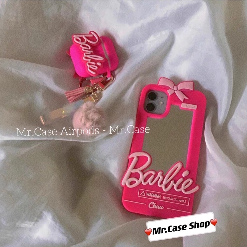 Combo ốp iphone và case Airpods 1/2 Pro Vỏ Ốp Đựng Tai Nghe Barbie Hồng Bánh Bèo Dễ Thương