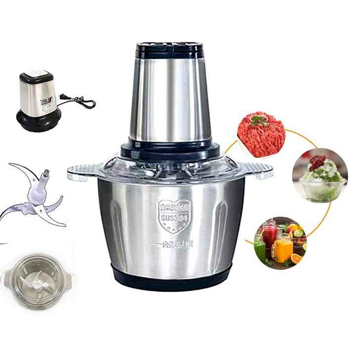🌟BẢO HÀNH 1 ĐỔI 1🌟 Máy xay thịt, máy xay đa năng, công suất 250W, cối inox304, 4 lưỡi dao sắc bén