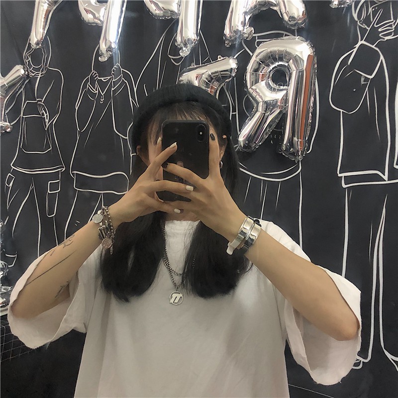 Vòng tay 222108 bằng silicon phối thép titan độc đáo phong cách harajuku dễ phối đồ cho cặp đôi nam nữ