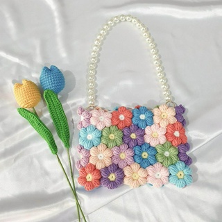 Hoa handmade móc len 6 cánh phong cách mùa hè