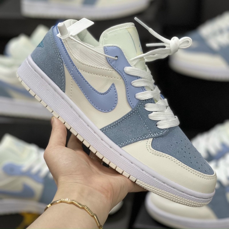 Full bill box+quà tặng🎁Giày thể thao_Jd paris xanh nỉ trắng nam nữ