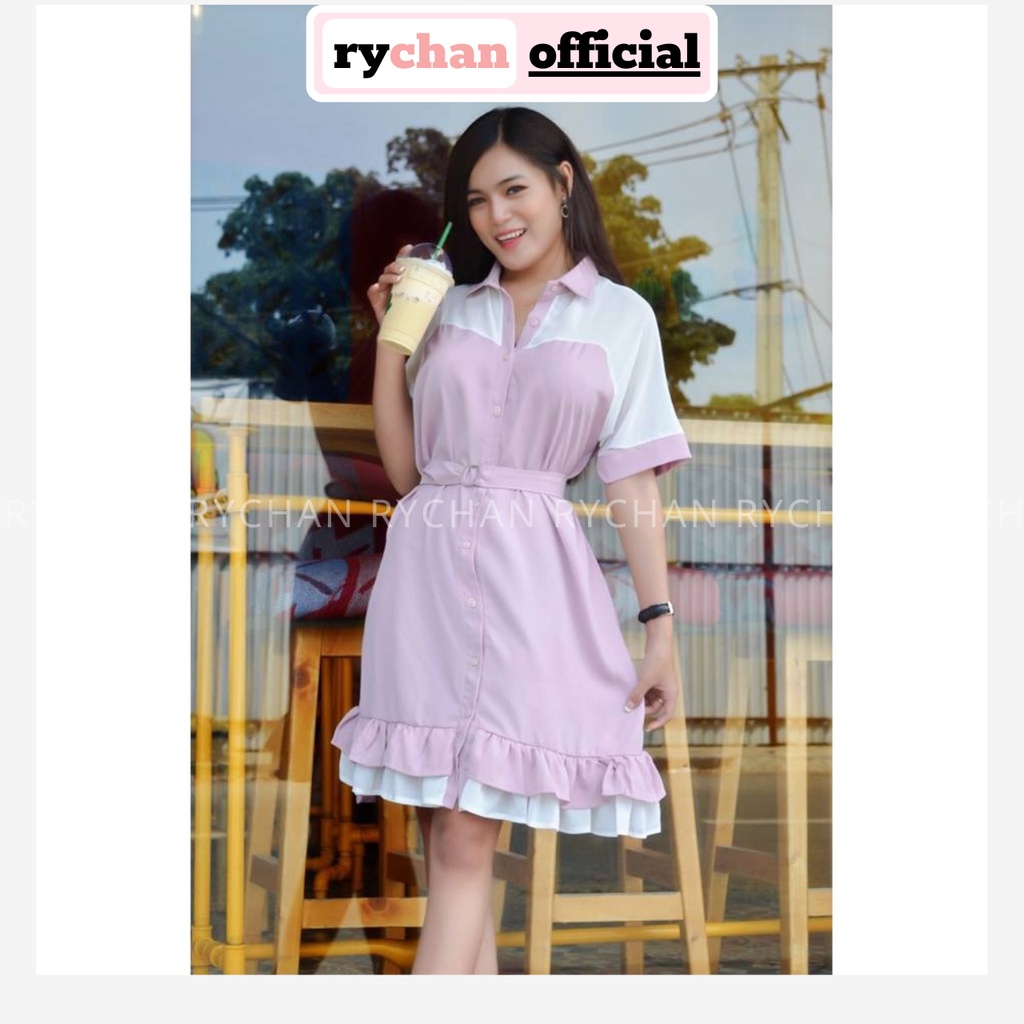 DX237 - Đầm Xòe Bèo Nhún Phối Đuôi Cá Nhiều Màu