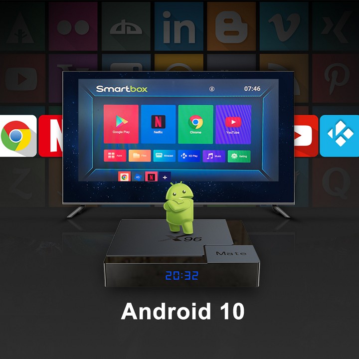 Android TV box X96 mate - Hệ điều hành 10, Ram 4GB, Rom 32GB, Allwinner H616