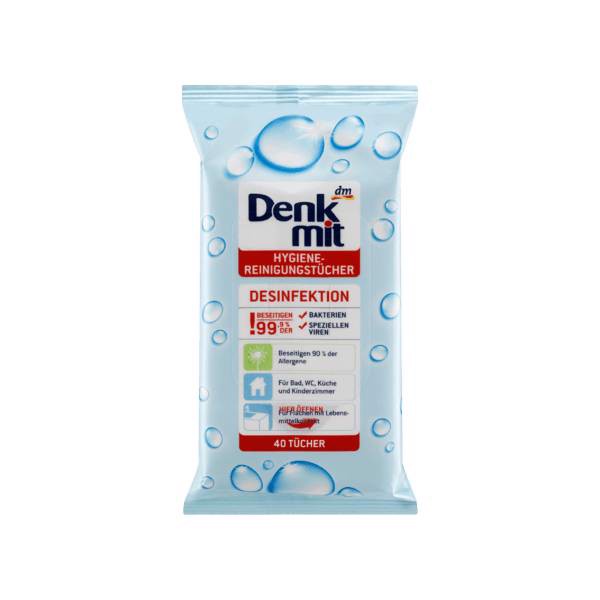 Túi giấy ướt khử khuẩn Denkmit (40 tờ) hàng Đức nhập khẩu