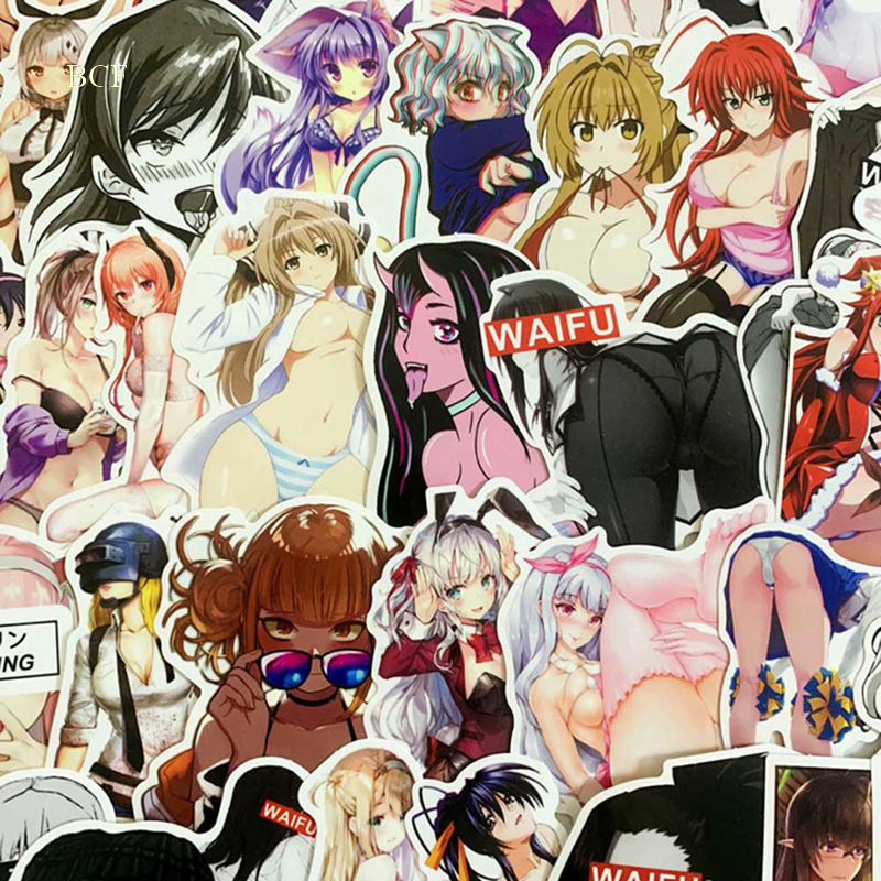 Set 50 Sticker Dán Trang Trí Laptop Hình Cô Gái Mặc Bikini