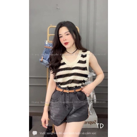 Áo len kẻ ba lỗ hàng QCL1