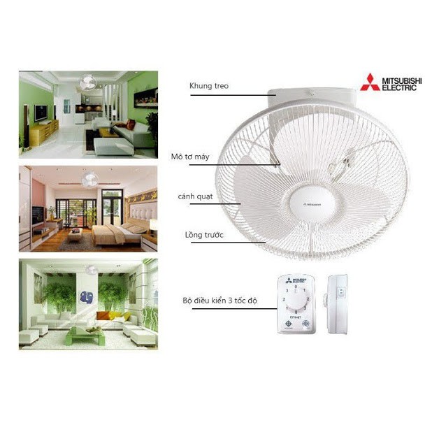 Quạt đảo trần Mitsubishi CY16-GA SF-GY (xám) CY16-GA WH ( Trắng) Bảo hành tận nhà