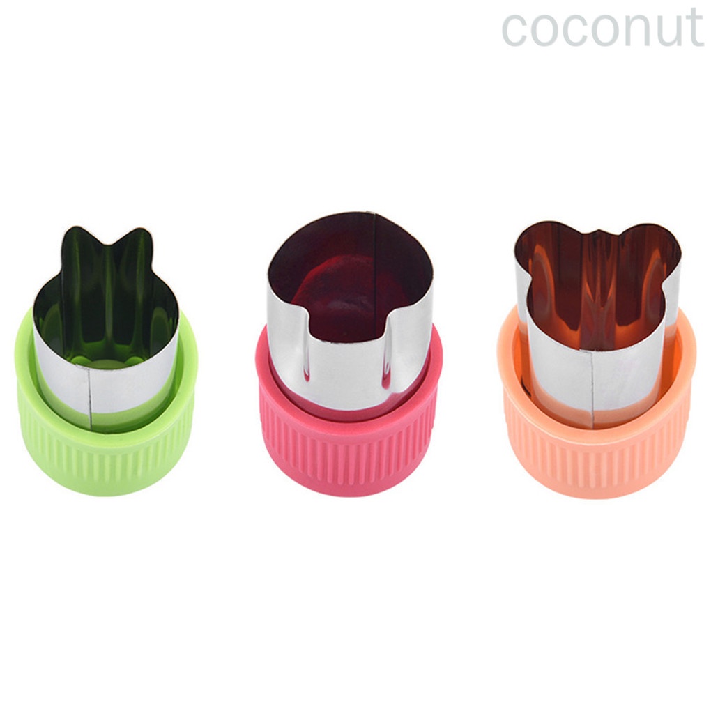 Set 3 khuôn cắt tạo hình trái cây/ rau củ quả bằng thép không gỉ tiện dụng