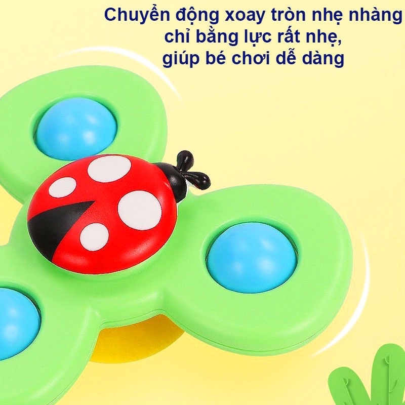 SET 3 Con Quay spinner vui nhộn hình côn trùng 2 3 4 cánh cho bé vui chơi
