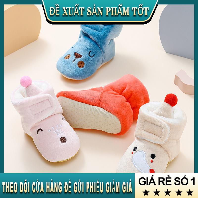 ✘✱Giầy cotton cho bé mẫu thu đông, đế mềm, bông không xẹp, trai và gái mới biết đi, sơ sinh có thêm nhung, dày từ 0-12 t