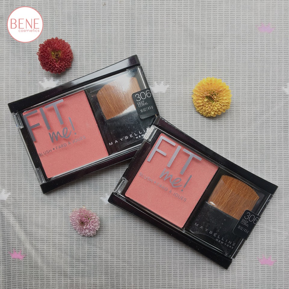 [Chính Hãng] Phấn Má Hồng Mịn Nhẹ Tự Nhiên Maybelline New York Fit Me Blush Deep Coral Bao Gồm Cọ | BigBuy360 - bigbuy360.vn