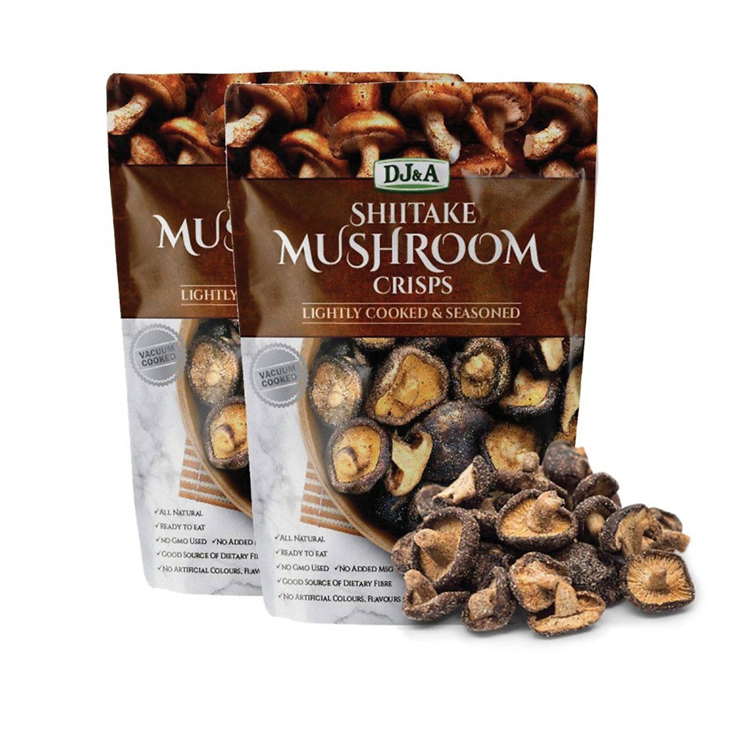 Combo 2 Gói Nấm Hương Sấy Giòn Shiitake Mushroom Crisps 65g (65g/gói x2)