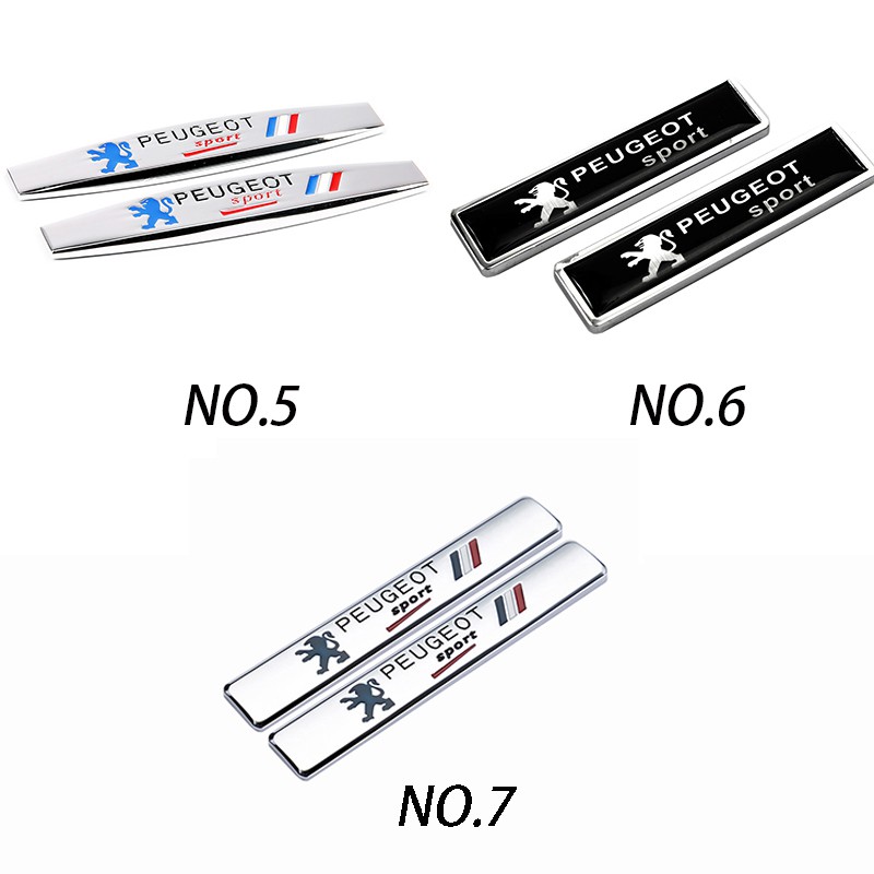 Set 2 miếng dán kim loại dành cho trang trí xe hơi Peugeot 206 308 3008 107 407 406 408 208 301 2008 307 207