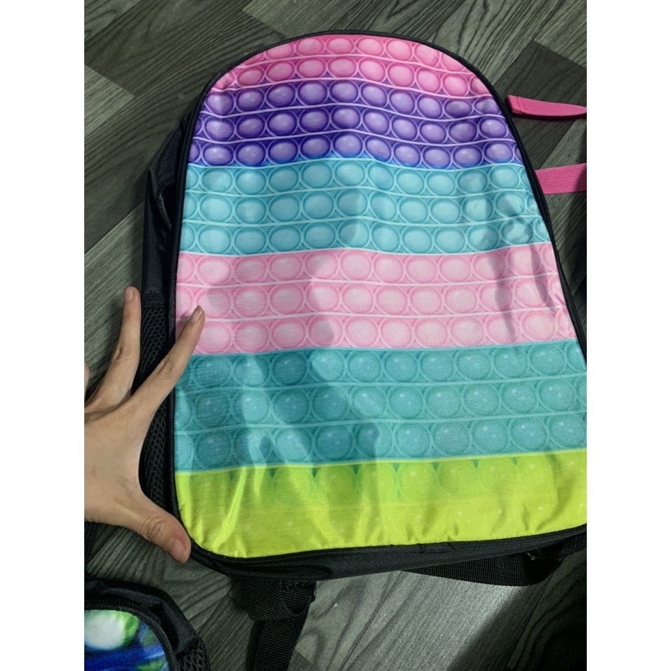 Balo học sinh Cấp 1 In hình cầu vồng Như hình