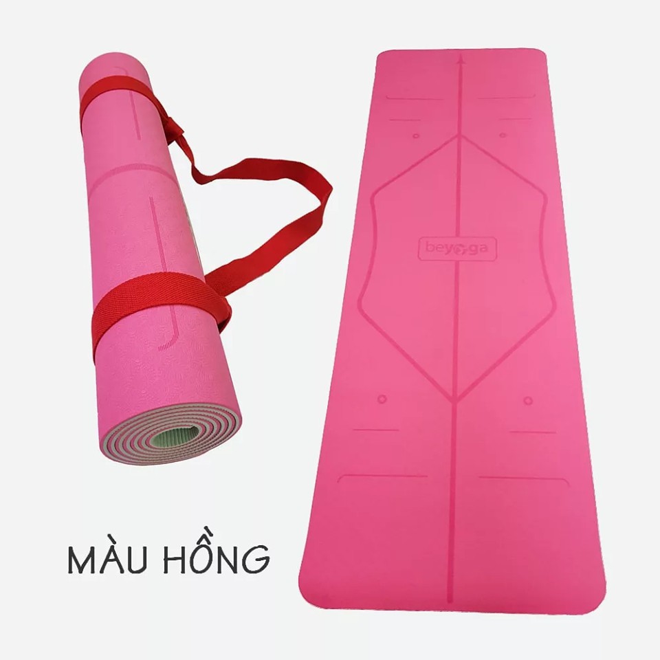 Thảm yoga định tuyến beYoga chất liệu TPE tặng kèm dây đeo thời trang