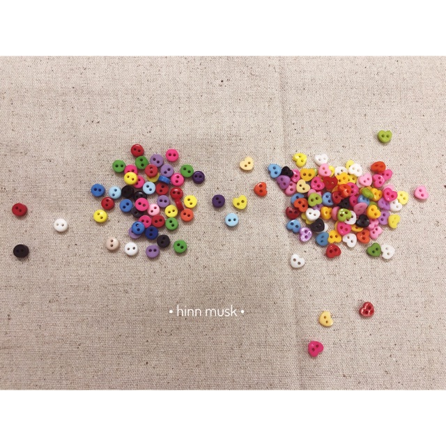 Khuy nhựa tròn, khuy trái tim 6mm