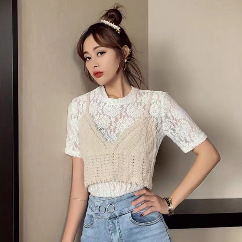 Áo croptop hai dây cổ chữ V gợi cảm cho nữ